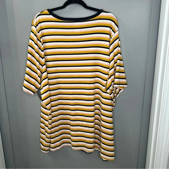 Duluth Trading Co Striped Tee Elbow Sleeve Scoop-neck T-shirt Size 4x - Picture 2 of 3